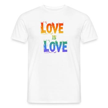 Liebe ist Liebe Regenbogen - Männer T-Shirt - Weiß - Vorne - AI Model Male 178 dark (178cm)