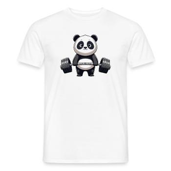 Cool Panda Haltérophilie Haltère Fitness - T-shirt homme - blanc - Devant - AI Model Male 178 dark (178cm)