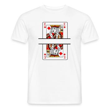 Playing card king of diamonds with banner space - Men's T-Shirt - white - Front - AI Model Male 178 dark (178cm)