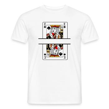 Carte à jouer roi de pique avec espace bannière - T-shirt homme - blanc - Devant - AI Model Male 178 dark (178cm)