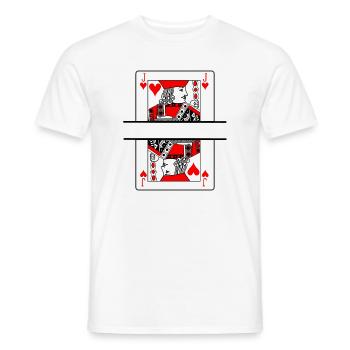 Playing card hearts farmer with banner space - Men's T-Shirt - white - Front - AI Model Male 178 dark (178cm)