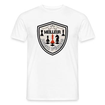 Meilleur joueur d'échecs. Cadeau roi des échecs. - T-shirt homme - blanc - Devant - AI Model Male 178 dark (178cm)