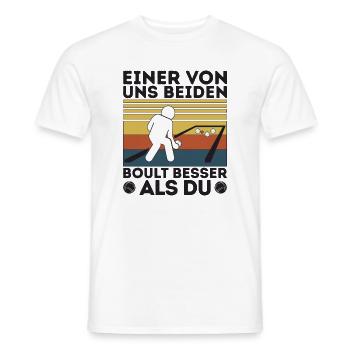 L’un de nous deux boult - bouler petanque - T-shirt homme - blanc - Devant - AI Model Male 178 dark (178cm)