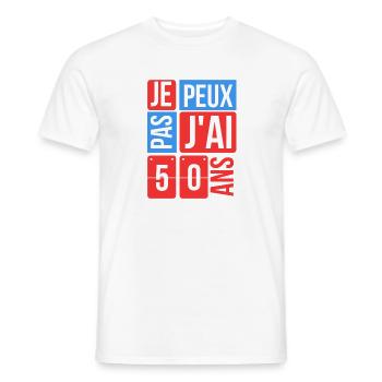 je peux pas j'ai 50 ans - T-shirt homme - blanc - Devant - AI Model Male 178 dark (178cm)