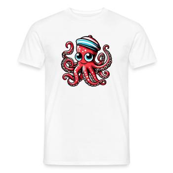 Pieuvre - T-shirt homme - blanc - Devant - AI Model Male 178 dark (178cm)