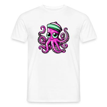 Pieuvre - T-shirt homme - blanc - Devant - AI Model Male 178 dark (178cm)