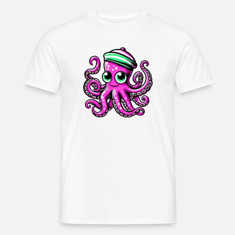 Krake - Männer T-Shirt - Weiß