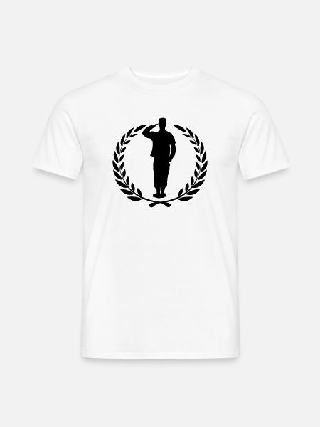 Respect soldier laurel wreath greets - Men's T-Shirt - white