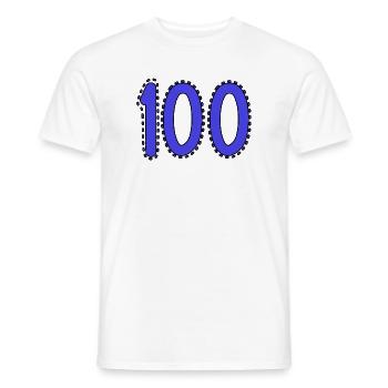 100. 100 ANS. 100e ANNIVERSAIRE. ANNIVERSAIRE 100 - T-shirt homme - blanc - Devant - AI Model Male 178 dark (178cm)