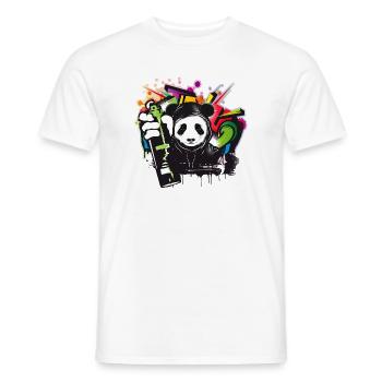 witziger Panda Bär mit Graffiti und Spraydose - Männer T-Shirt - Weiß - Vorne - AI Model Male 178 dark (178cm)