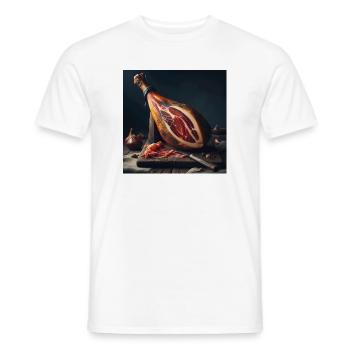 Cuisse de jambon serrano - T-shirt homme - blanc - Devant - AI Model Male 178 dark (178cm)