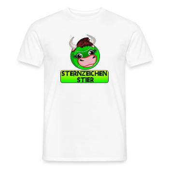 STERNZEICHEN STIER TENNIS - Männer T-Shirt - Weiß - Vorne - AI Model Male 178 dark (178cm)
