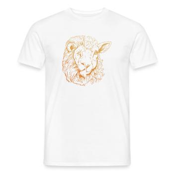 Lion and Lamb - Men's T-Shirt - white - Front - AI Model Male 178 dark (178cm)