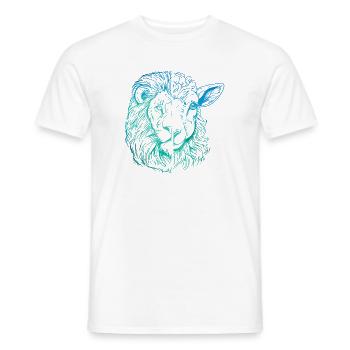 Lion and Lamb - Men's T-Shirt - white - Front - AI Model Male 178 dark (178cm)