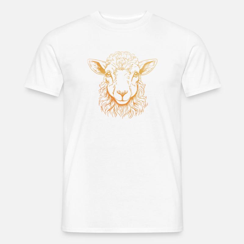 Lamm Portrait - T-shirt herr - vit
