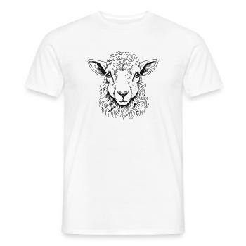 Lamb Portrait - Men's T-Shirt - white - Front - AI Model Male 178 dark (178cm)