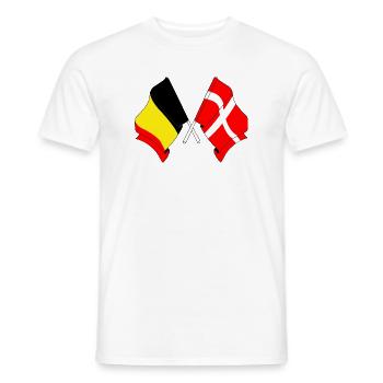 Flag of Belgium and flag of Denmark - Men's T-Shirt - white - Front - AI Model Male 178 dark (178cm)