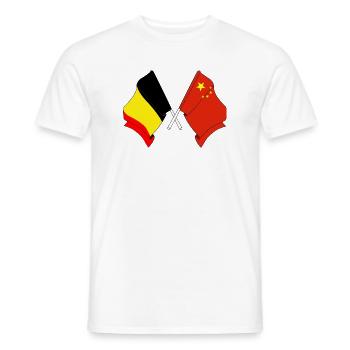 Flag Belgium Flag China - Men's T-Shirt - white - Front - AI Model Male 178 dark (178cm)