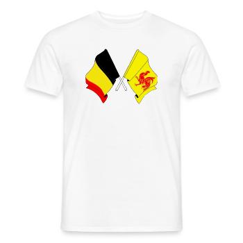 Flag of Belgium, flag Wallonia - Men's T-Shirt - white - Front - AI Model Male 178 dark (178cm)