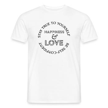 Cercle de remerciement à tampons ronds - T-shirt homme - blanc - Devant - AI Model Male 178 dark (178cm)