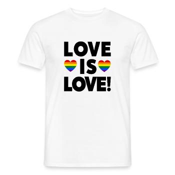 Love is Love – LGBTQIA+ Pride Herz Design - Männer T-Shirt - Weiß - Vorne - AI Model Male 178 dark (178cm)