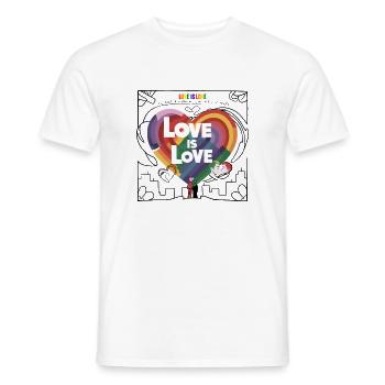 Love is Love – LGBTQIA+ Pride Herz Design - Männer T-Shirt - Weiß - Vorne - AI Model Male 178 dark (178cm)