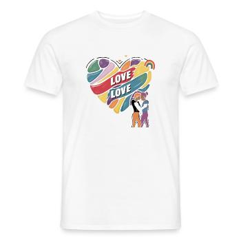 Love is Love – LGBTQIA+ Pride Herz Design - Männer T-Shirt - Weiß - Vorne - AI Model Male 178 dark (178cm)