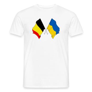 Flag Belgium, flag Ukraine - Men's T-Shirt - white - Front - AI Model Male 178 dark (178cm)