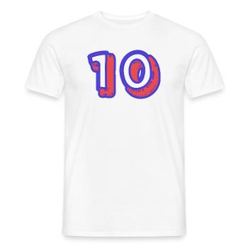 10. 10 YEARS. 10th ANNIVERSARY. 10 YEAR ANNIVERSARY. - Men's T-Shirt - white - Front - AI Model Male 178 dark (178cm)