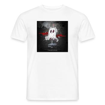catghost in love - Männer T-Shirt - Weiß - Vorne - AI Model Male 178 dark (178cm)