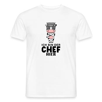 Chef Spruch Anführer Kuh Motiv - Männer T-Shirt - Weiß - Vorne - AI Model Male 178 dark (178cm)