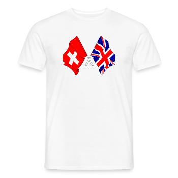 Drapeau Suisse, drapeau Angleterre - T-shirt homme - blanc - Devant - AI Model Male 178 dark (178cm)