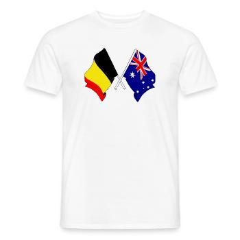 Cardio heart Drapeau Belgique, drapeau Australie - T-shirt homme - blanc - Devant - AI Model Male 178 dark (178cm)
