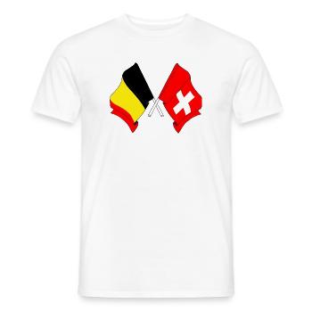 Flag Belgium, flag Switzerland - Men's T-Shirt - white - Front - AI Model Male 178 dark (178cm)