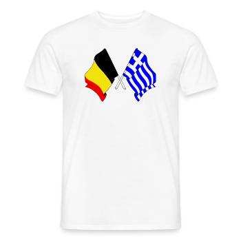 Flag Belgium, flag Greece - Men's T-Shirt - white - Front - AI Model Male 178 dark (178cm)