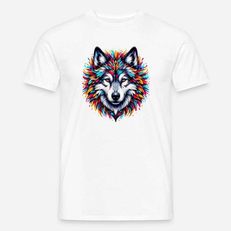 Wolf - Männer T-Shirt - Weiß