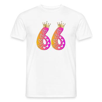 66. Geburtstag - Krone - Männer T-Shirt - Weiß - Vorne - AI Model Male 178 dark (178cm)