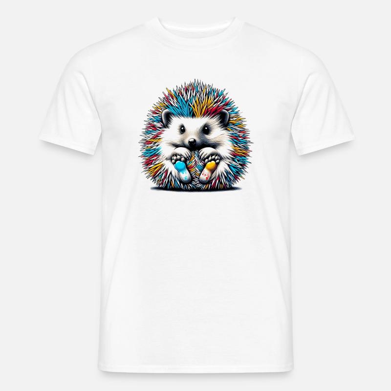 Igel - Männer T-Shirt - Weiß