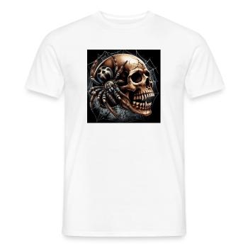 Skull and Spider - Men's T-Shirt - white - Front - AI Model Male 178 dark (178cm)