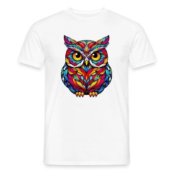 Eule - Männer T-Shirt - Weiß - Vorne - AI Model Male 178 dark (178cm)