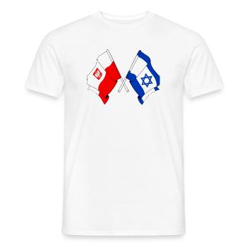 Flag Poland, flag Israel - Men's T-Shirt - white - Front - AI Model Male 178 dark (178cm)