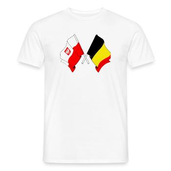 Flag Poland, flag Belgium - Men's T-Shirt - white - Front - AI Model Male 178 dark (178cm)