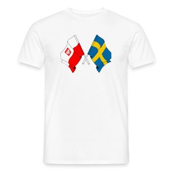 Flagge Polen und Flagge Schweden - Männer T-Shirt - Weiß - Vorne - AI Model Male 178 dark (178cm)