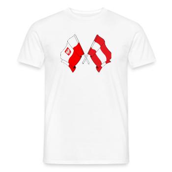Drapeau de la Pologne et drapeau de l’Autriche - T-shirt homme - blanc - Devant - AI Model Male 178 dark (178cm)