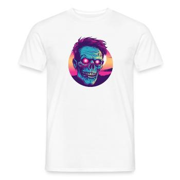 Zombie synthwave 2 - T-shirt homme - blanc - Devant - AI Model Male 178 dark (178cm)