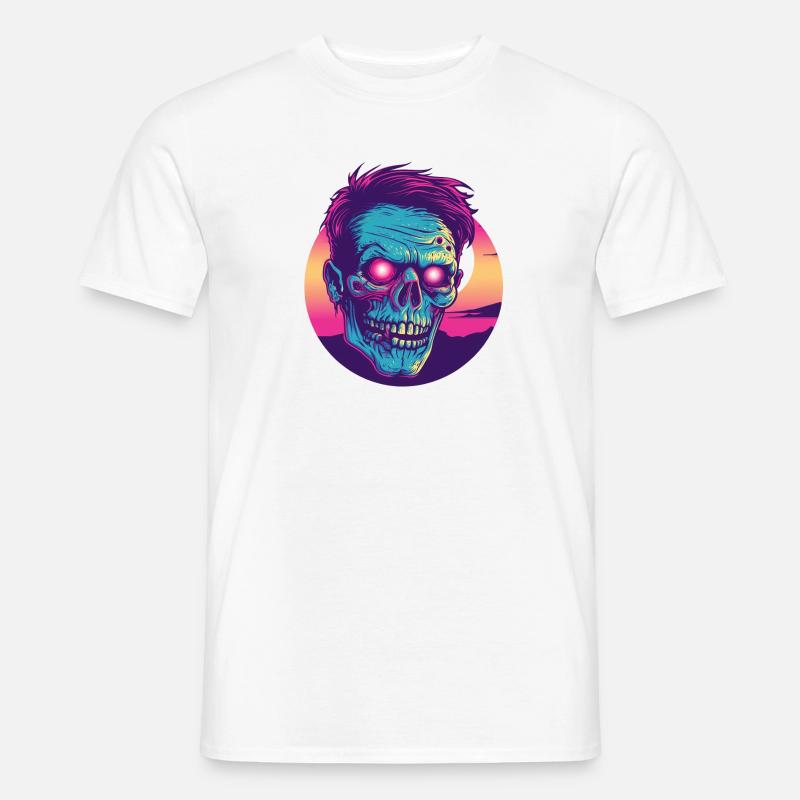 Zombie-Synthwave 2 - Männer T-Shirt - Weiß