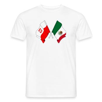 Drapeau de la Pologne, drapeau du Mexique - T-shirt homme - blanc - Devant - AI Model Male 178 dark (178cm)