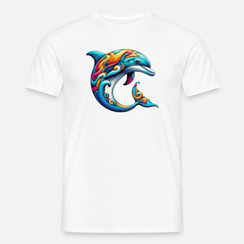 Delfin - Männer T-Shirt - Weiß