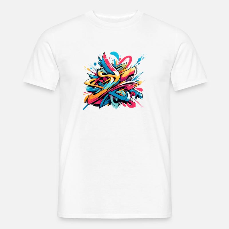Coole bunte dynamische Graffiti-Illustration - Männer T-Shirt - Weiß