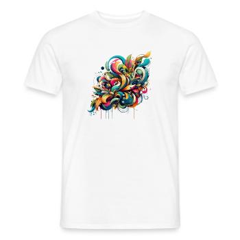 Coole florale dynamische Graffiti-Illustration - Männer T-Shirt - Weiß - Vorne - AI Model Male 178 dark (178cm)